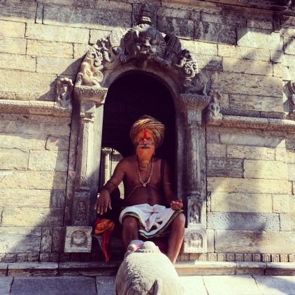 One of the Babas in Pashupatinath who was blessing people